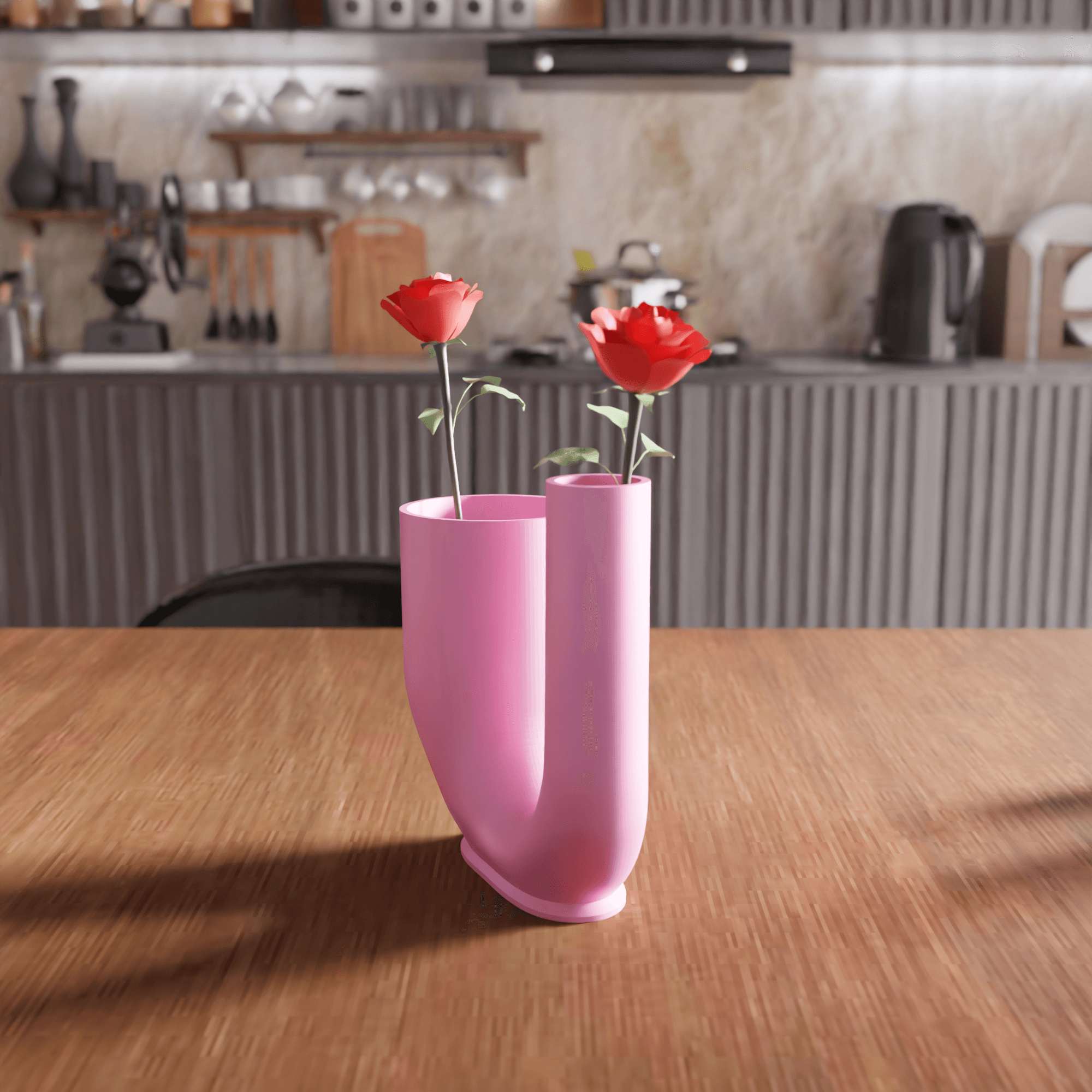 U-Shape Dual-Chamber Vase 3d model