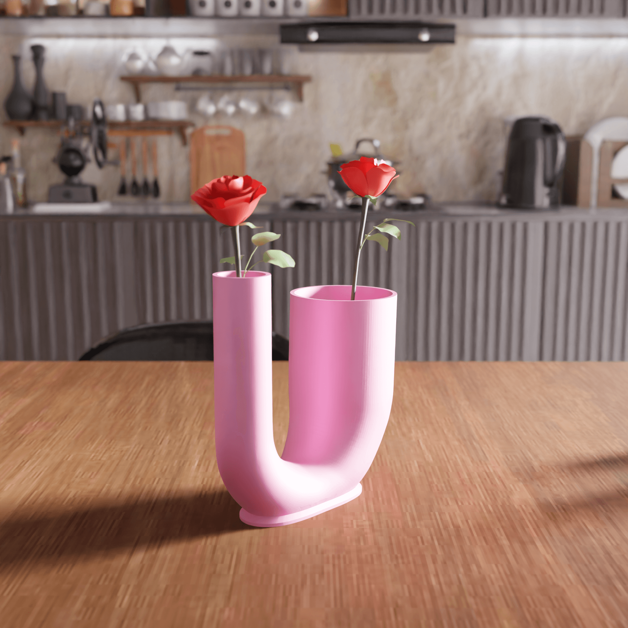 U-Shape Dual-Chamber Vase 3d model