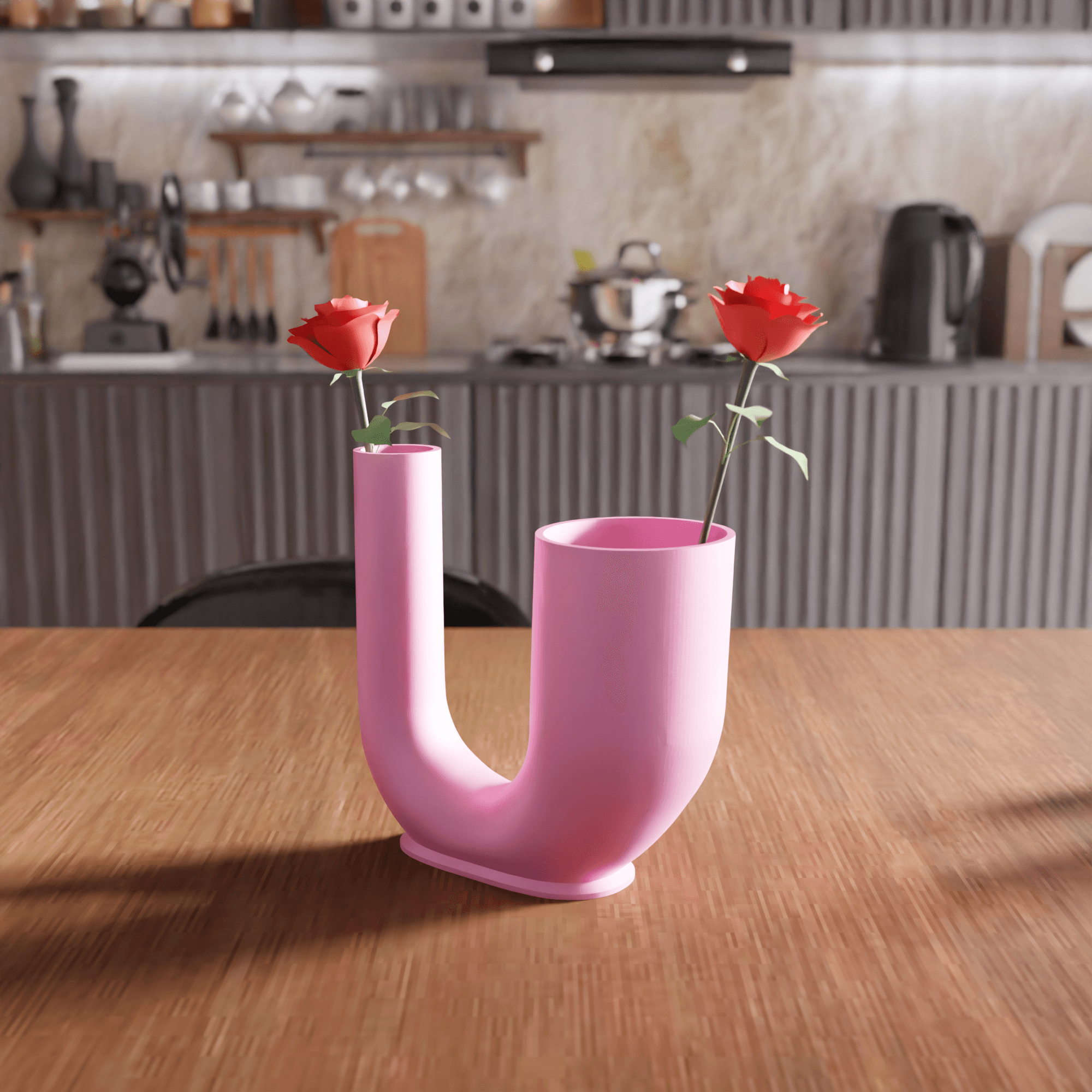 U-Shape Dual-Chamber Vase 3d model