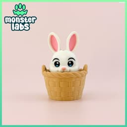 Basket Bunny Fidget Clicker Keychain 3d model