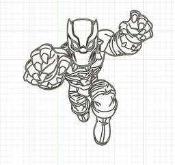 Silhouette Black Panther - Marvel 3d model