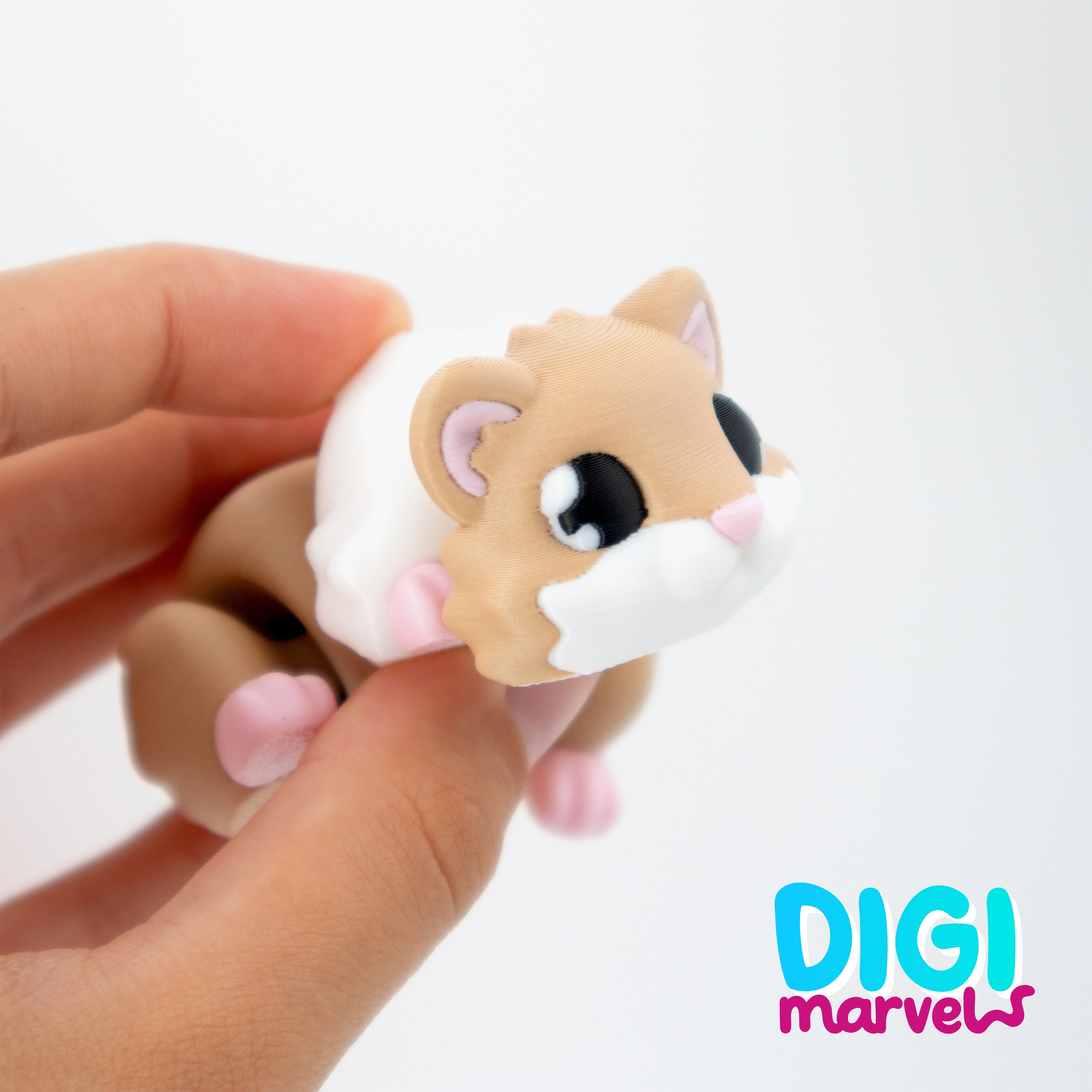 Hamster Flexi + Keychain 3d model