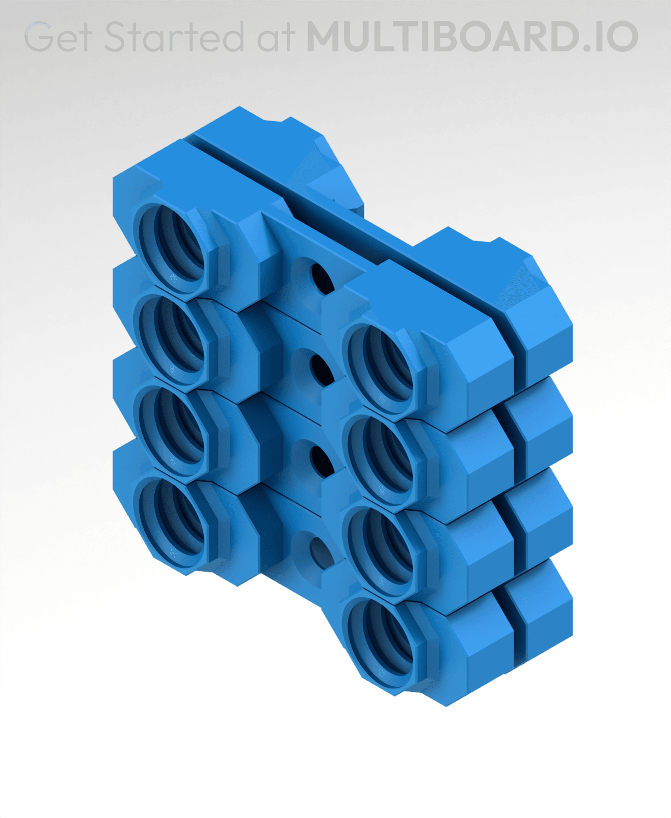 6.25 mm - Quad Bolt-Lock Mount - x4 Stack 3d model