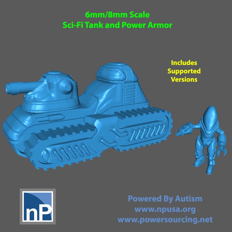 Battletech Tank and Power Armor Suit (6mm-8mm) 3d model