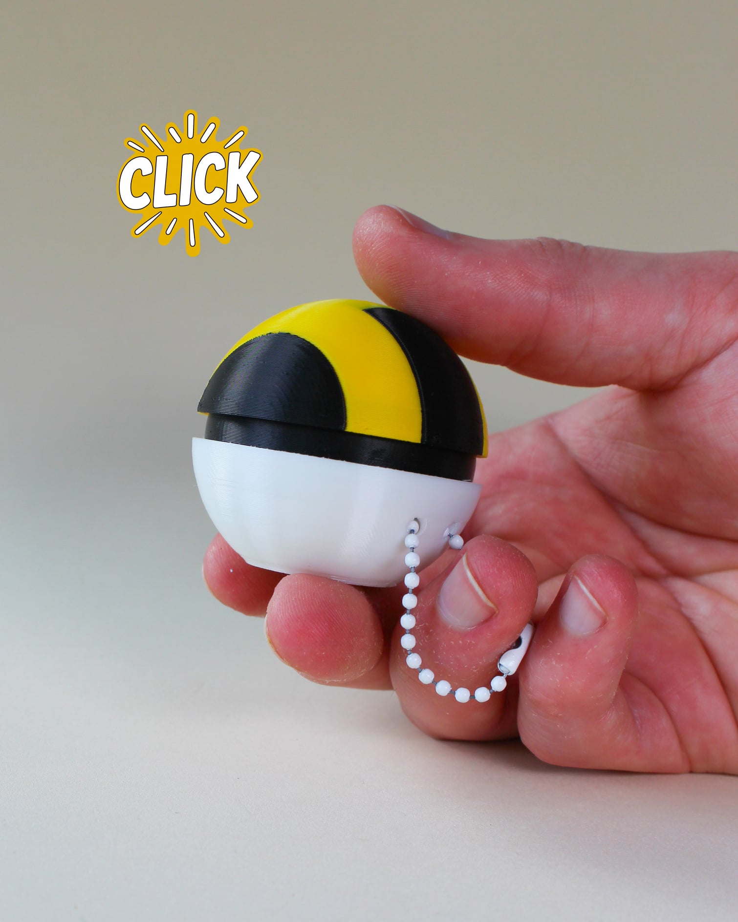 Ultra Ball Fidget Clicker Keychain 3d model