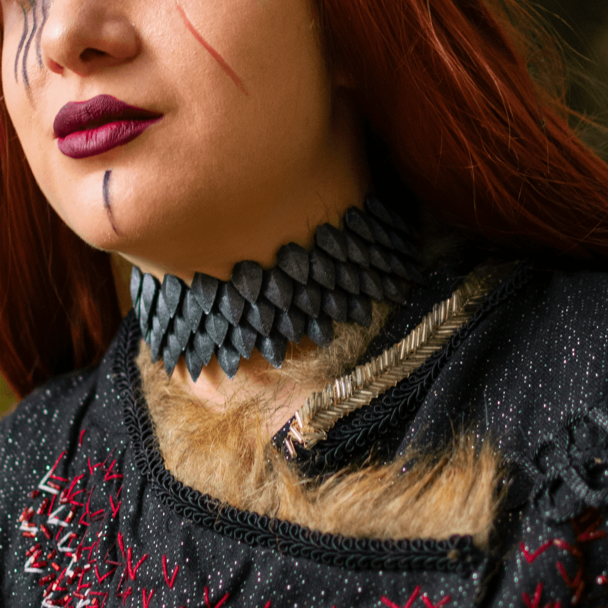 Flexible Scalemail Choker Necklace 3d model