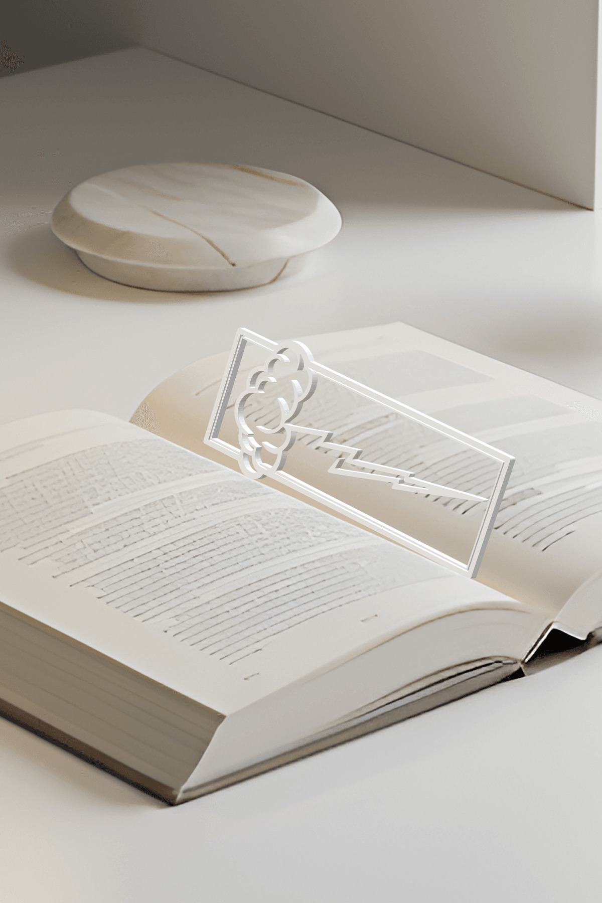 Cloud, Lightning Bookmark, Gift Idea 3d model