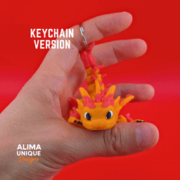 SUNFIRE DRAGON with Matching egg / Articulated Fidget Toy / Keychain 3d model
