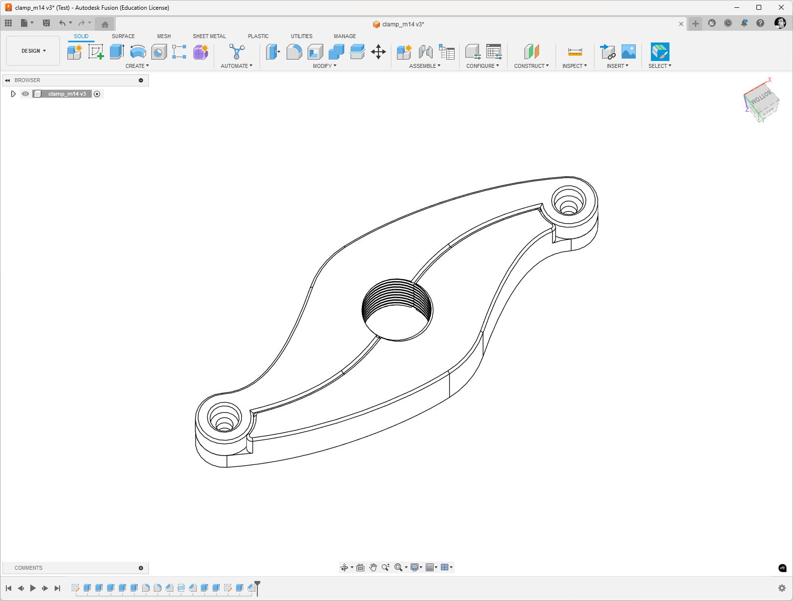 Threaded split clamp 3d model