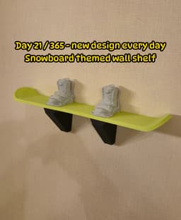 Snowboard Wall Shelf – Modular 3D Printed Wall Storage System 3d model