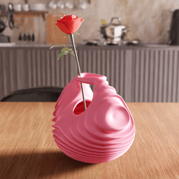 Ribbed Basket Handle Vase / Storage 3d model