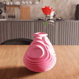 Ribbed Basket Handle Vase / Storage 3d model
