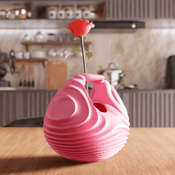 Ribbed Basket Handle Vase / Storage 3d model
