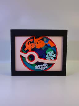 Pokémon Starter Tribute Shadow Box 3d model