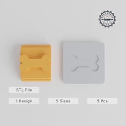 Bone Shape Stamp Tile Set, 5 Sizes, Perfect for Clay, Cookies & Fondant PRODUCT_1513 3d model