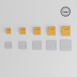 Bone Shape Stamp Tile Set, 5 Sizes, Perfect for Clay, Cookies & Fondant PRODUCT_1513 3d model