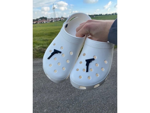 Gun charm for crocs 3d model