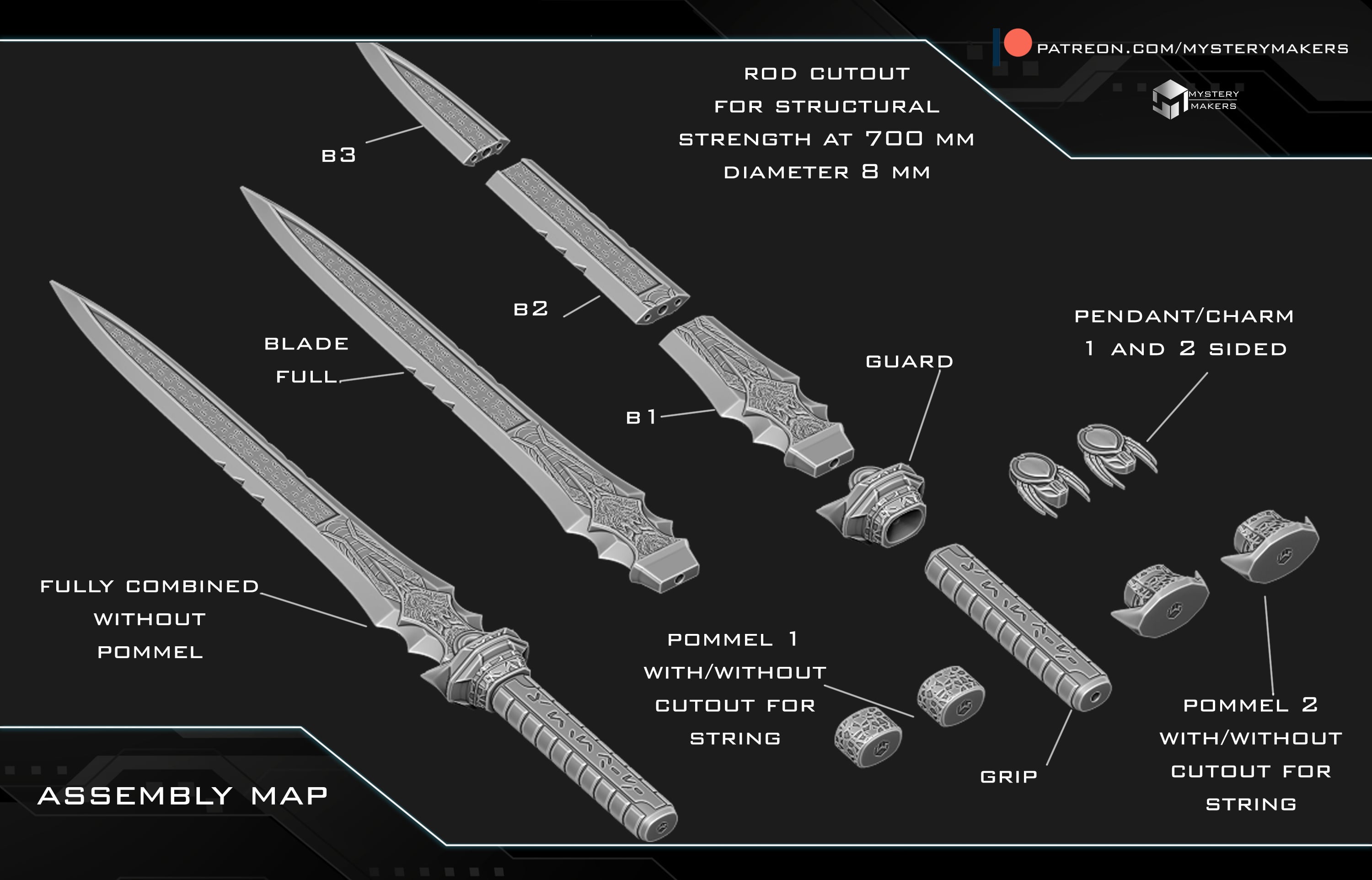 Predator short sword 3d model