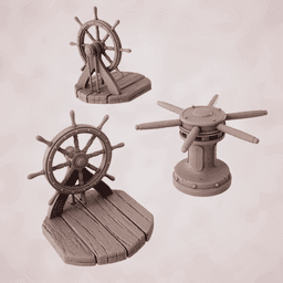 Ships Wheel & Capstain 3d model
