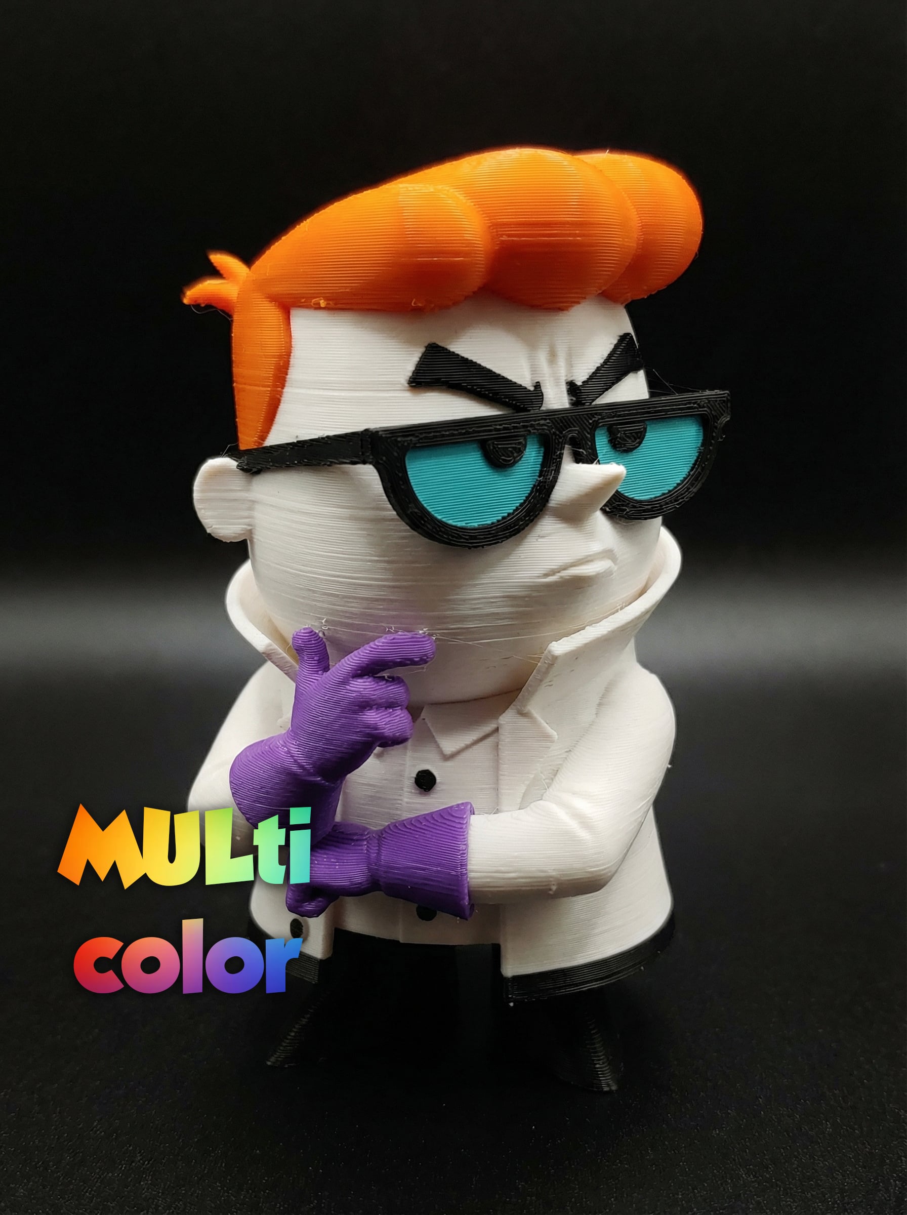 Dexter Boy Genius Statue | Cartoon Laboratory Miniature | Multi-Color 3d model