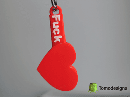 Fck You Heart Keychain 3d model