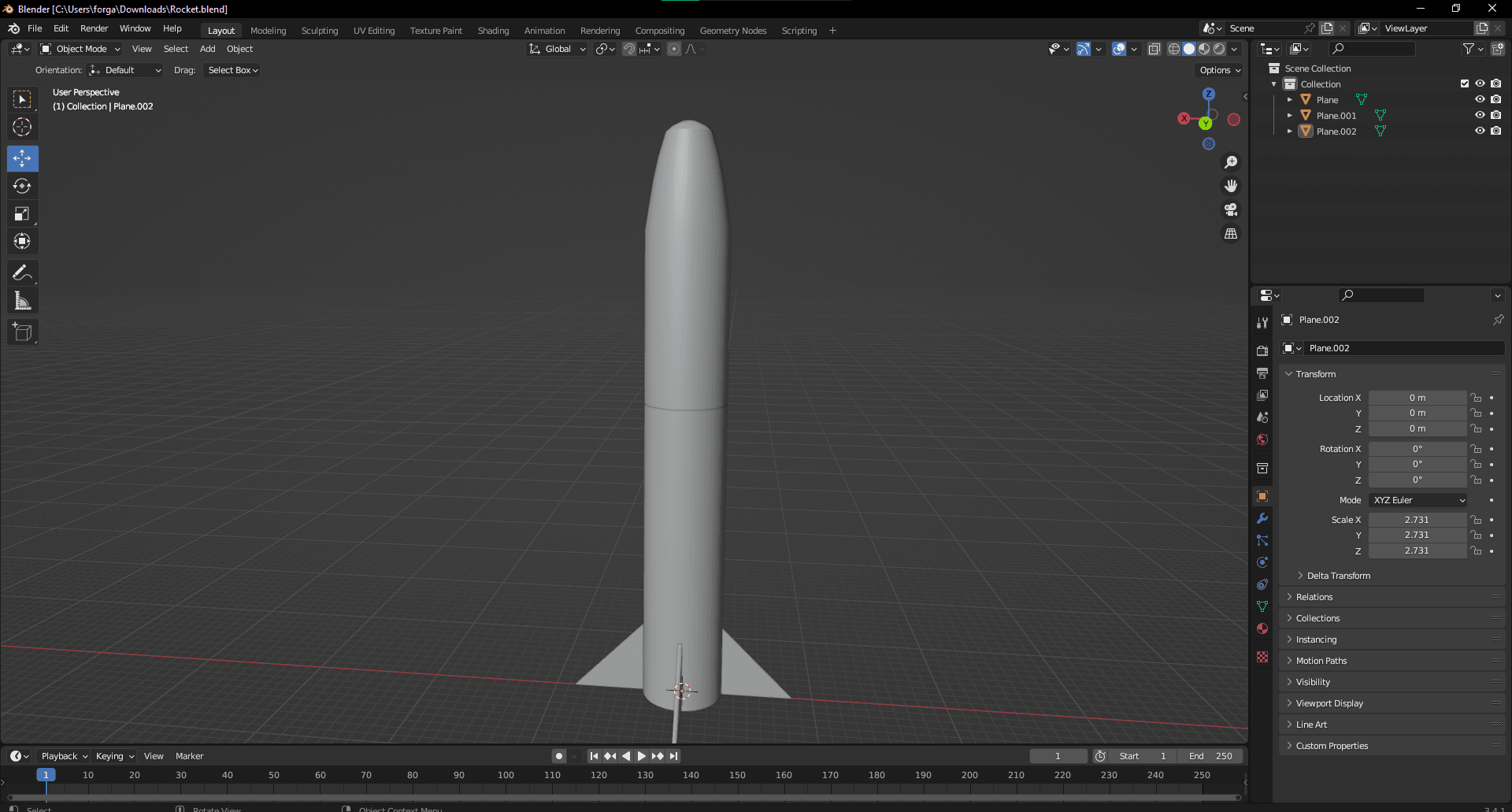 Rocket.blend 3d model