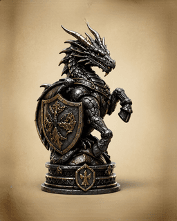 Dragon Chess Set Collection – Fantasy Guardian Chess Pieces STL 3d model