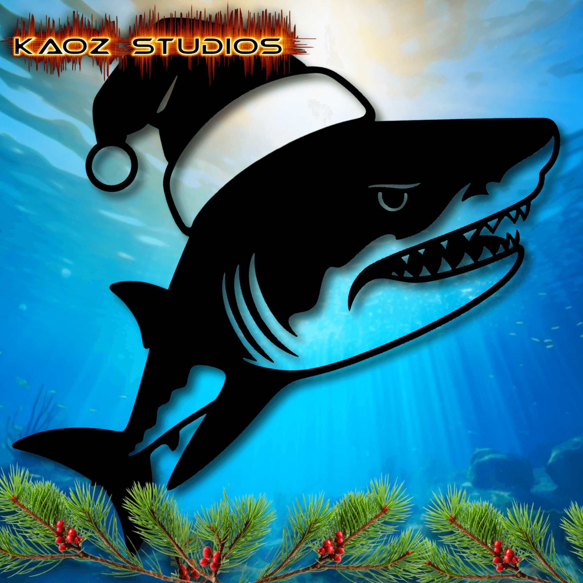 Christmas Shark wall art Funny Shark Christmas wall decor 2d art 3d model