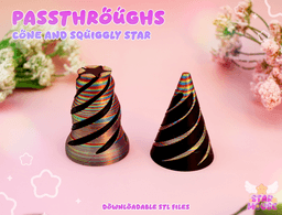 Passthrough Fidget Triangle + Squiggle Star 3d model