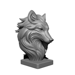 Mystical Wolf Minimalist Bust 3d model