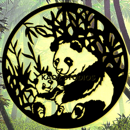 PANDAS WALL ART PANDA WALL DECOR BEAR DECORATION HOME DECOR 3d model
