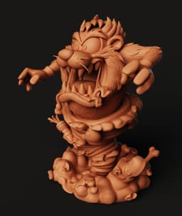 Taz Tornado Multi-Color 3MF | Cartoon Figurine | Bambu Ready 3d model