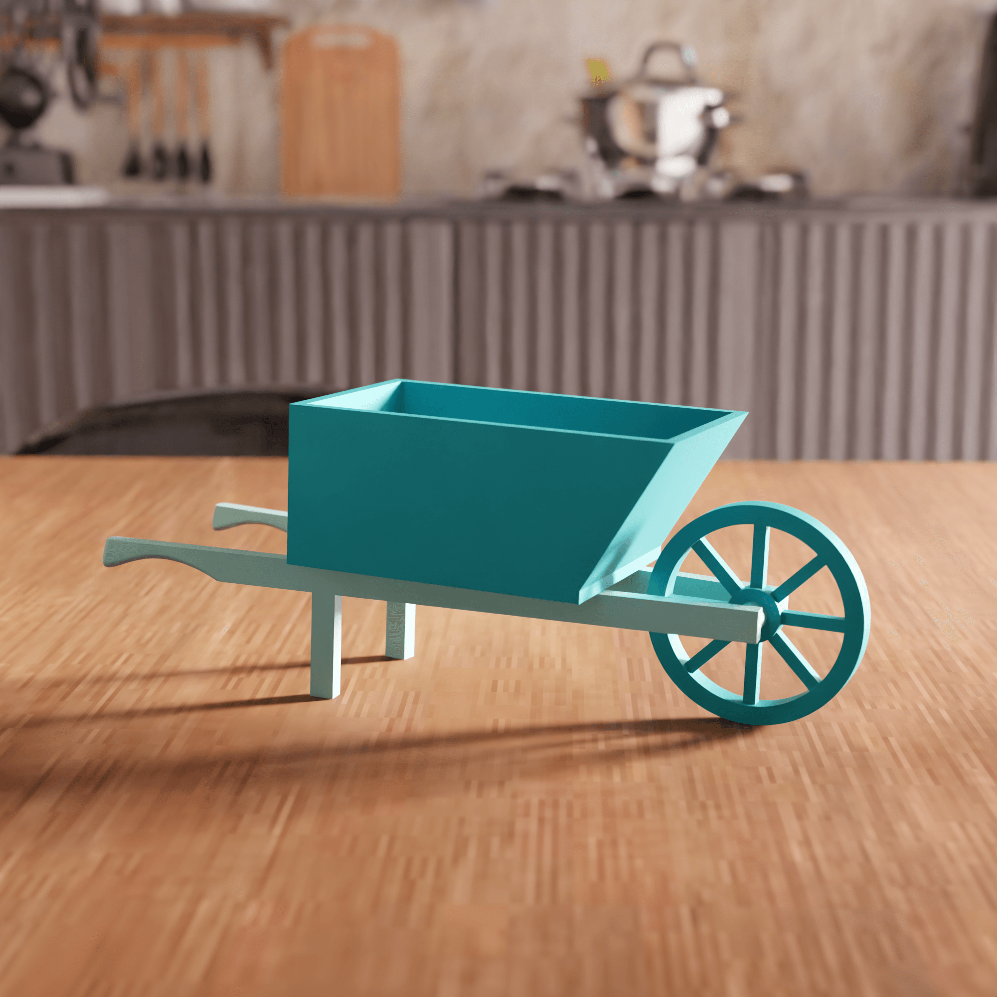 Decorative Wheelbarrow Planter 3d model