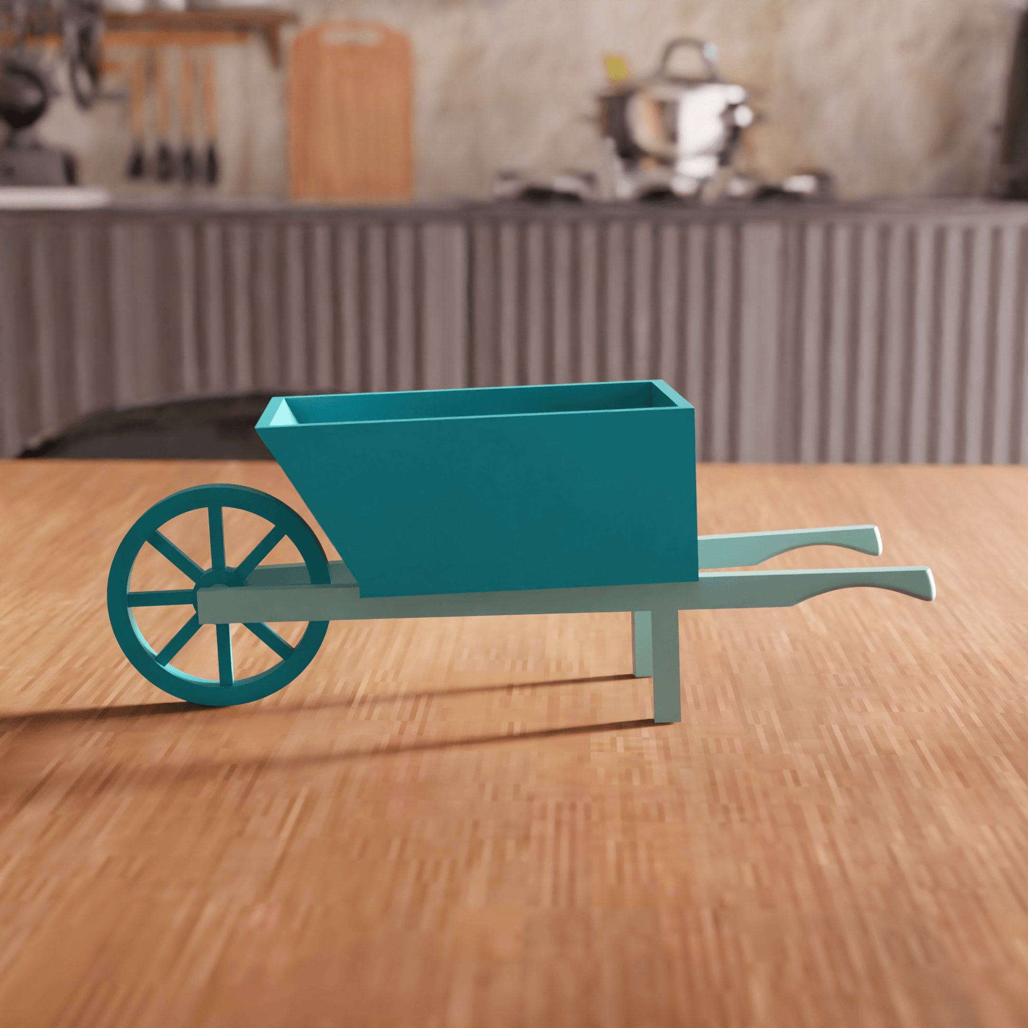Decorative Wheelbarrow Planter 3d model