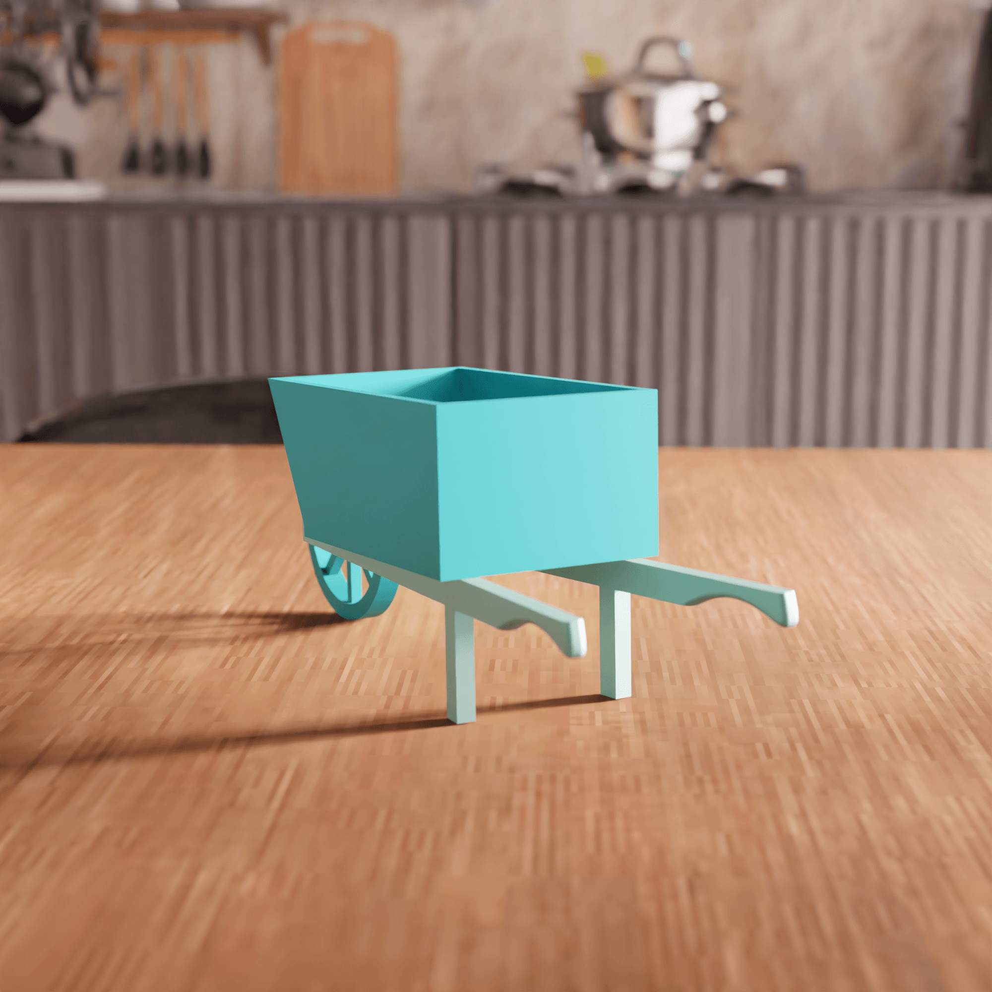Decorative Wheelbarrow Planter 3d model