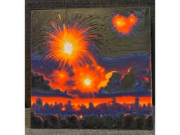 Fireworks at Night - Dual Lithophane Hueforge Print 3d model