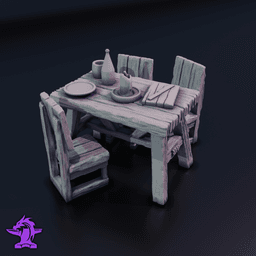 Peasant Table 3d model