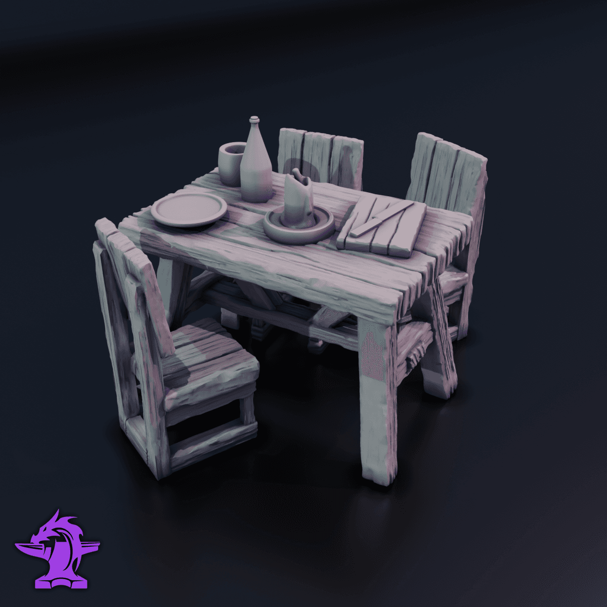 Peasant Table 3d model
