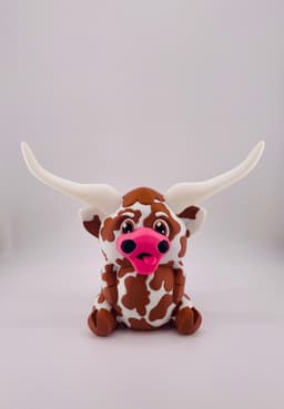 Texas Longhorn Cow Sitting 3d model
