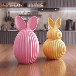 Easter Egg and Bunny Figure Set 3d model