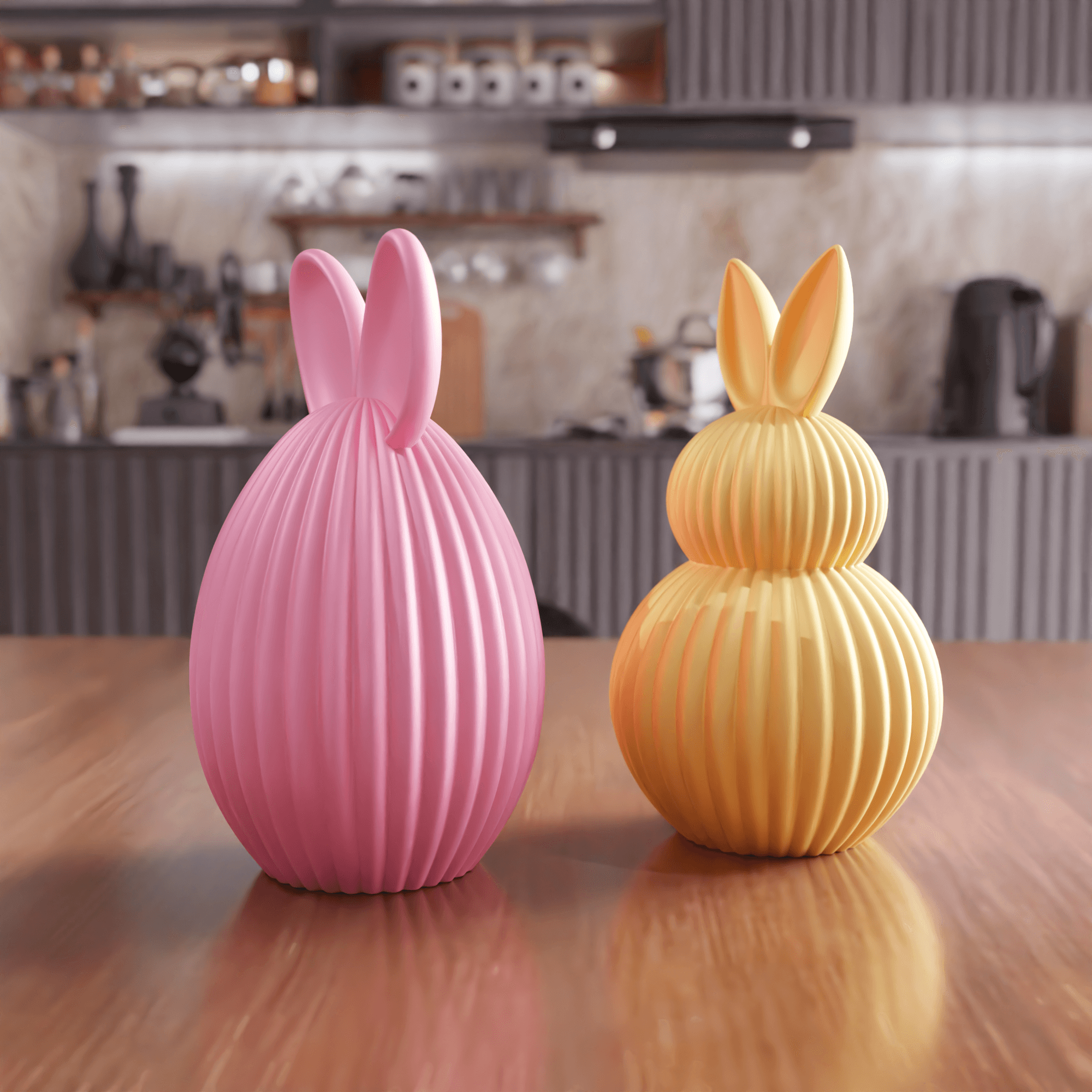Easter Egg and Bunny Figure Set 3d model