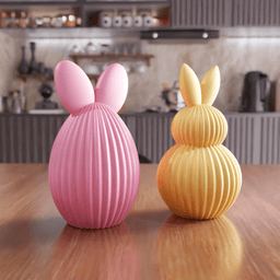Easter Egg and Bunny Figure Set 3d model