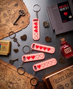 Pixel Heart Life Bar Keychains 3d model