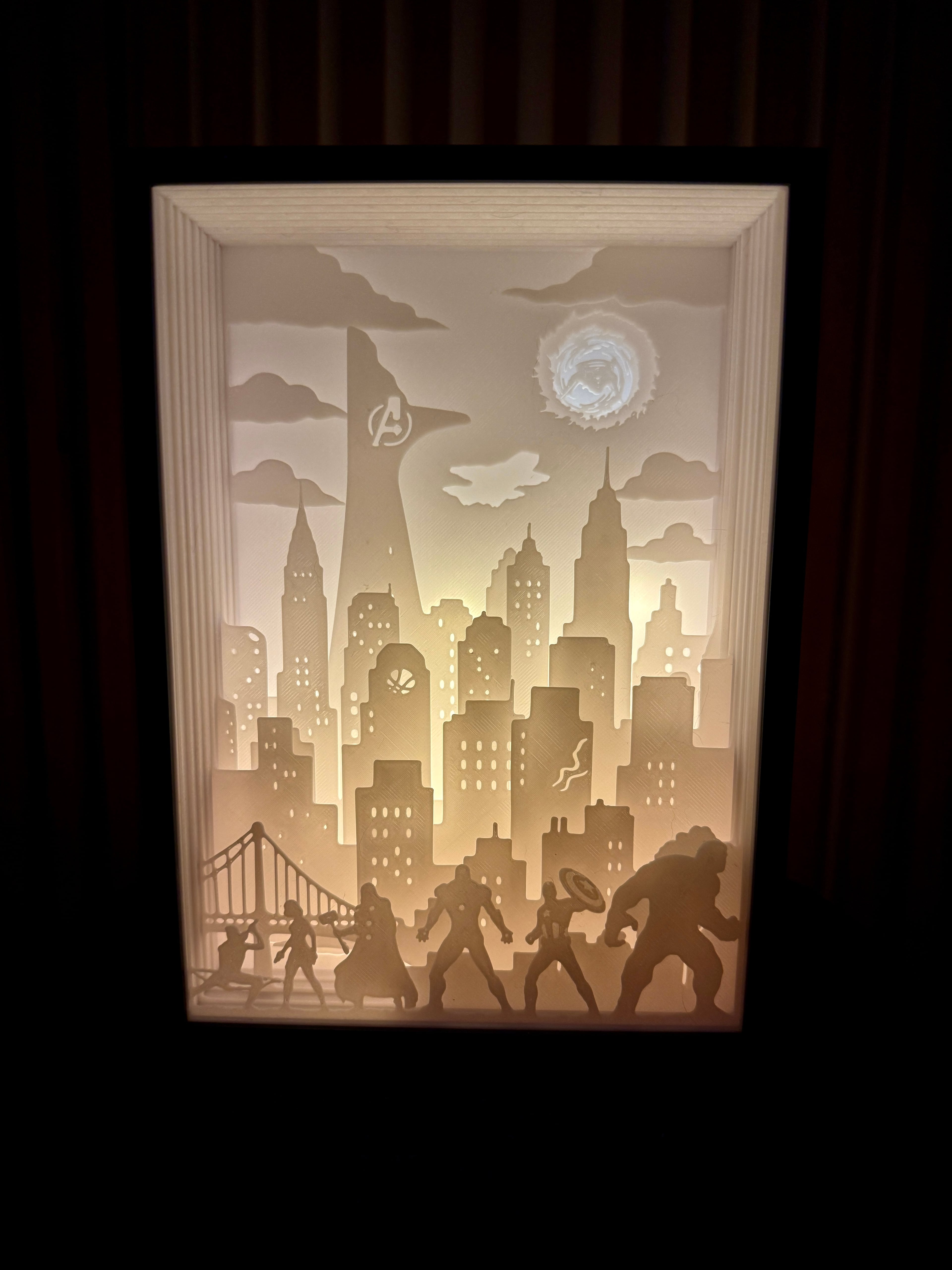 Avengers Shadow Box Light Box 3d Lamp 3d model