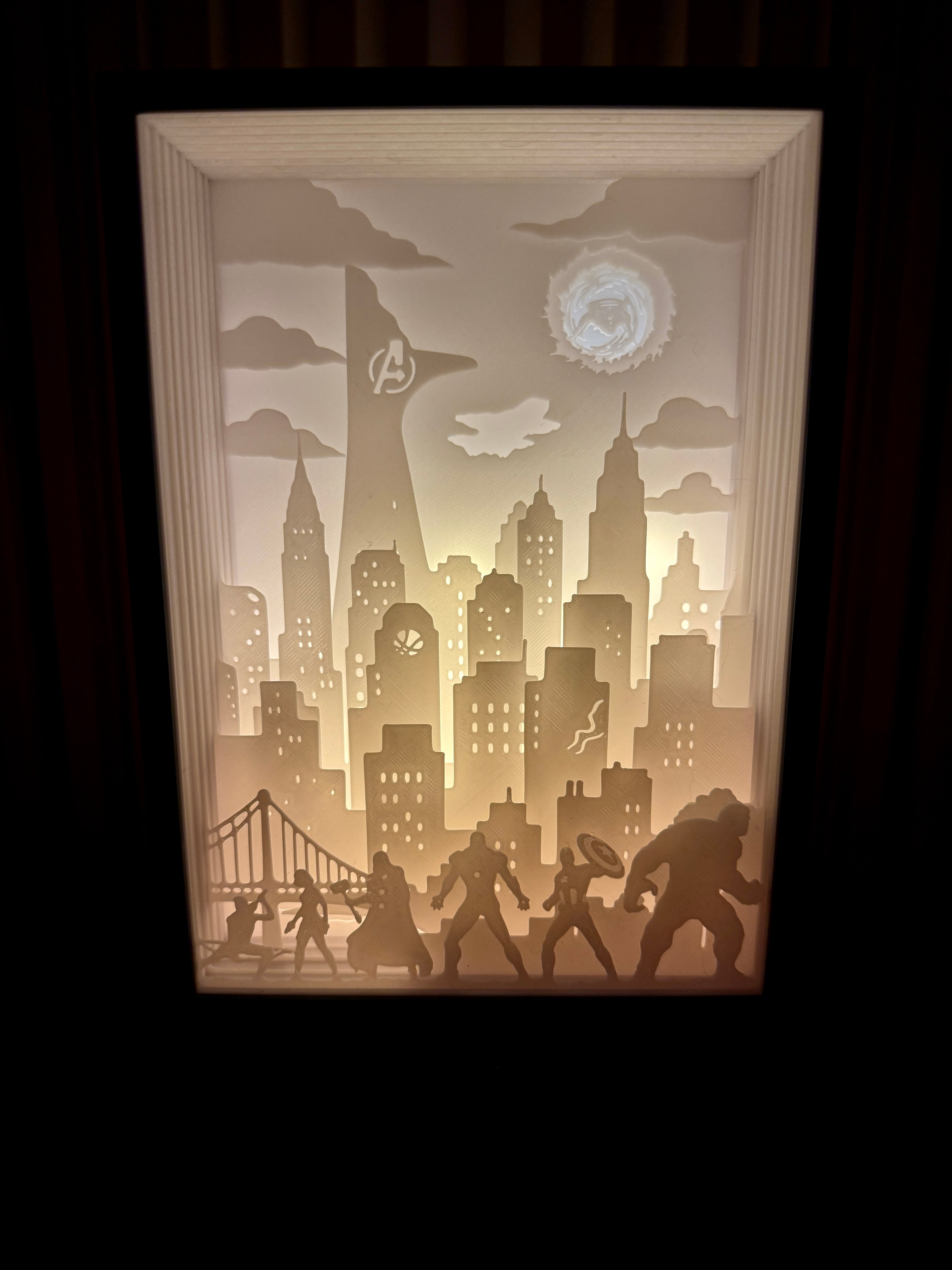 Avengers Shadow Box Light Box 3d Lamp 3d model