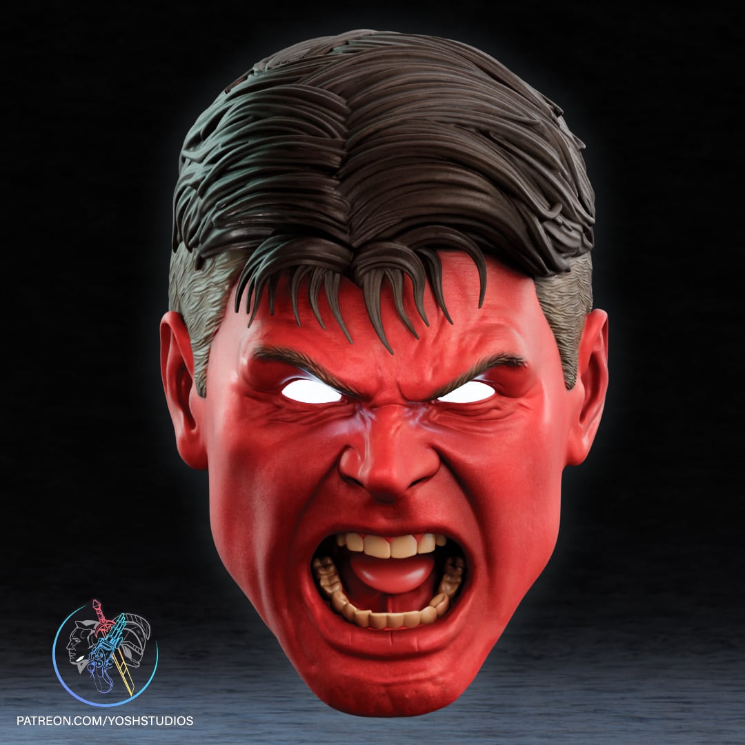 Red Hulk Mask 3D Printer STL File 3d model