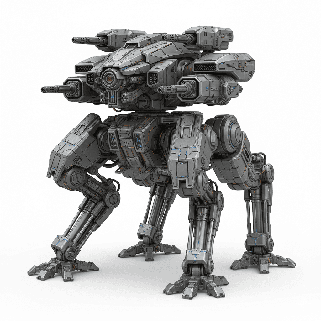 Military Mechs : Quad Leg War Mech 3d model
