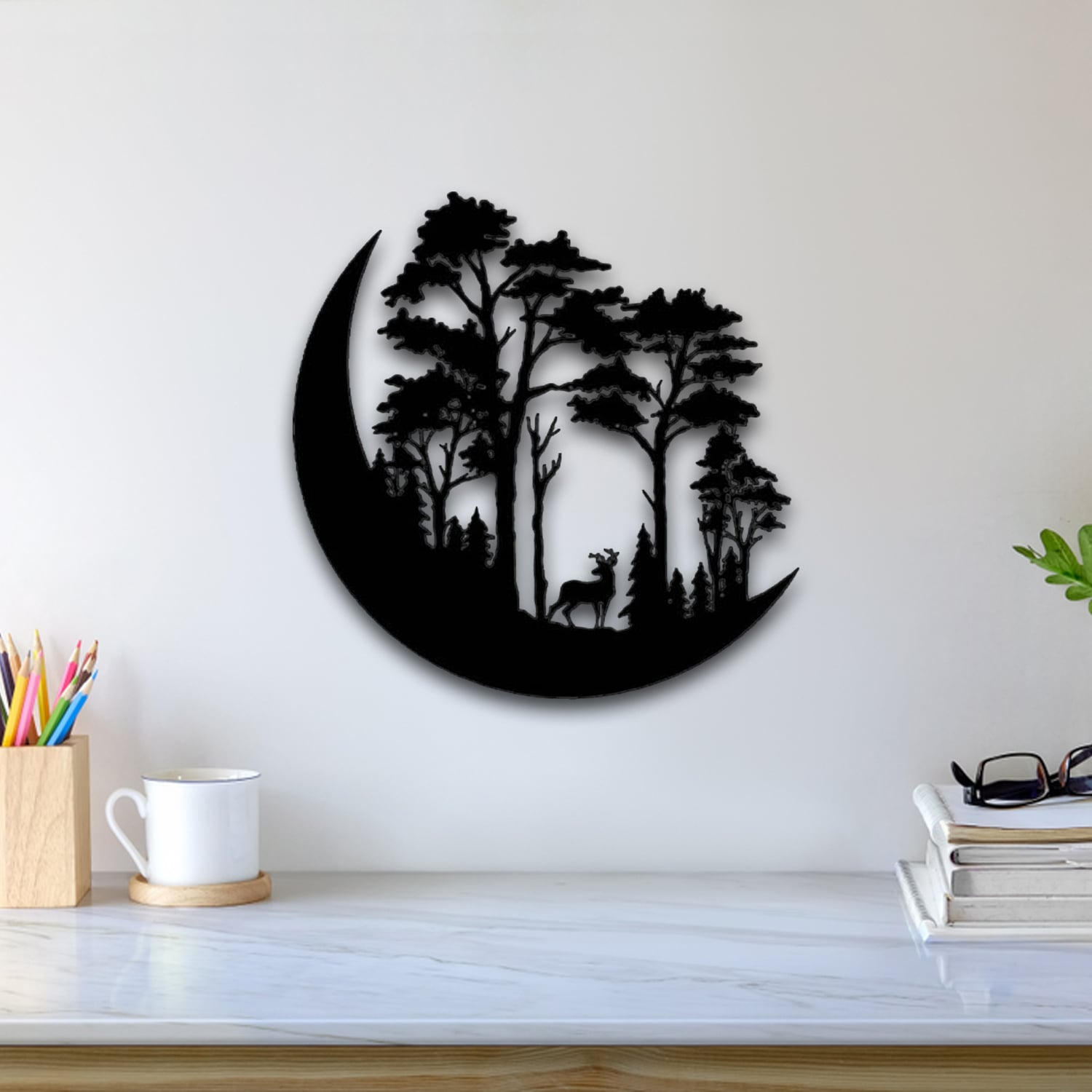 Moon And Tree Wall Art 3d model