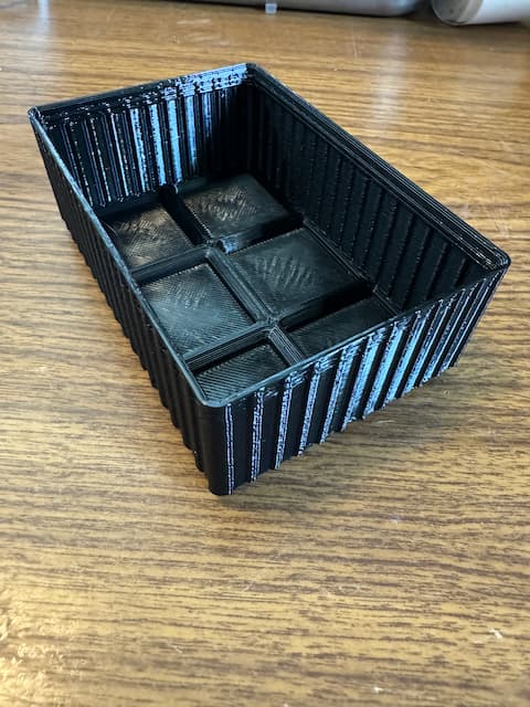 printed with .6mm Nozzle @ .25mm height and some at .3 and even .4mm WARNING: .4 was too sketchy, However with the petg its still strong just see some daylight through some spots.