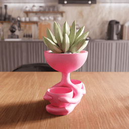 Cute Character Multi-Bowl Planter 3d model